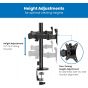 Dual Arm Holder for 32 Inch Monitors - Black