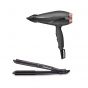 BaByliss Smooth Pro Hair Dryer, 2100 Watt, 2 Temperatures, Rose Gold and Black - 6709E, with Digital Ceramic  Hair Straightener- ST330E