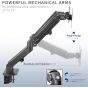Vivo Dual Arm Holder for 17 to 27 Inch Monitors, Black - V102O