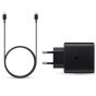 Samsung Wall Charger, 45 Watt, USB Type-C, Black - EP-TA895XBEGWW with USB Type-C to USB Type-C Cable, 1.8 Meters - EP-DX310JBEGWW