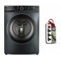 Toshiba Front Load Automatic Washing Machine, 8Kg, Inverter Motor, Morandi Grey - TW-BK90GF4EG(MK) with iLock Power Strip, 3 Outlets, 2860W - White