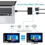 USB-A to HDMI VGA Hub, 2 Ports - Black