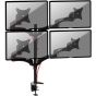 Duronic Quad Arm Holder for 15 to 27 Inch Monitors, Black - DM454