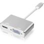 محول 2 في 1 USB فئة C الى VGA وHDMI - فضي