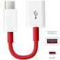 SHOPSYES Type-C Male to USB  Female OTG Cable - White and Red