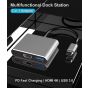 USB C to HDMI Adapter(4k@60Hz), USB Type C Adapter Multiport AV Converter with 4K HDMI Output USB C Port and USD3.0 Fasting Charging Port Compatible for MacBook Pro, iPad Pro 2018, Galaxy S20 and More