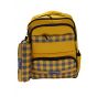 Gharibo Bags School Backpack With Pencil Case For Kids, Cross Lines Pattern - Yellow
