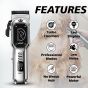 VGR Rechargeable Pet Clipper, Dry, Silver - V-201