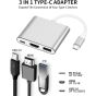 USB C to HDMI Adapter(4k@60Hz), USB Type C Adapter Multiport AV Converter with 4K HDMI Output USB C Port and USD3.0 Fasting Charging Port Compatible for MacBook Pro, iPad Pro 2018, Galaxy S20 and More