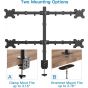 Huanuo Quad Arm Holder for 13 to 27 Inch Monitors, Black - HNQF2