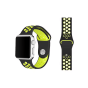 Silicone Sport Replacement Strap for Apple Smart Watch, 42mm - Black and Green