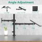 Single Arm Holder for 27 Inch Monitors, with Laptop Tray Up to 17 Inch, Black - M001LP