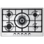 Elba Gas Built-in Hob, 75cm, 5 Burners, Silver - ELIO 75-545