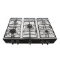 Long Life Freestanding Gas Stove, 5 Burners - Black and Silver