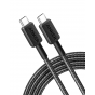 كابل انكر 322 بموصل USB فئة C الى USB فئة C، طوله 6 قدم، اسود - A81F6H11
