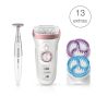 Braun Silk-épil 9 Wet and Dry Epilator for Women with Silk-épil 3 in1 trimmer, White and Rose Gold - 9-980