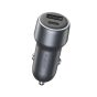 Oraimo Bullet Car Charger, 48W, 2 Ports, USB-A and C, Dark Chrome - OCC-73D