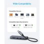 موزع USB-C أنكر، 10 منافذ، 85 وات، رمادي غامق - A83C2