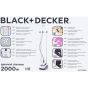 Black + Decker Garment Steamer, 2000 Watt, White - GST2000