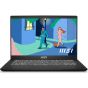 MSI Modern 14 C12MO Laptop, Intel Core i7-1255U, 512GB NVMe PCIe Gen3x4 SSD, 8GB RAM, 14 Inch, FHD, IPS-Level, Intel Iris Xe Graphics, FREEDOS - Classic Black