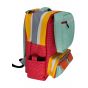 Gharibo Bags School Backpack For Girls, Stripe Pattern - Light Blue and Red