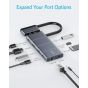 موزع USB فئة C انكر باور اكسبند، 9 منافذ - رمادي