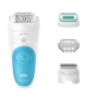 Braun Silk-epil 5 Wet and Dry Cordless Epilator, White and Blue - 5-610