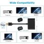 USB-A to HDMI VGA Hub, 2 Ports - Black