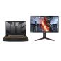 لاب توب اسوس تاف جيمنج F15 FX507ZC 2022، انتل كور i5-12500H، سعة 512 جيجا SSD، رام 8 جيجا، شاشة مقاس 15.6 بوصة، بدقة FHD، كارت شاشة انفيديا جي فورس RTX 3050 بسعة 4 جيجا ، ويندوز 11 - رمادي ميكا مع شاشة العاب ال جي الترا جير مقاس 27 بوصة -27GN65R-B