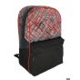 Gharibo Bags School Backpack for Kids, Cross Lines Pattern - Red and Black