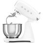 Smeg Stand Mixer With Attachments, 4.8 liters, ‎800 watts, White - SMF03WHEU
