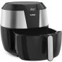 Tefal Air Fryer XXL, 1800 Watt, 5.6 Liters, ‎Black and Silver - EY701 with International Warranty