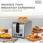 Black + Decker Toaster, 2 Slices, 1050 Watt, Black and Silver - ‎ET244-B5