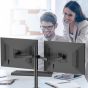 Huanuoav Dual Arm Holder for 13 to 27 Inch Monitors - Black