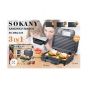 Sokany 3-in-1 Sandwich Maker, 3 Plates, 1000W, Black - SK-BBQ-835
