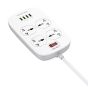 LDINO SC4407 Power Strip, 4 Sockets and 4 USB Ports, 2 Meters - White
