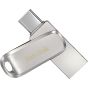 فلاش درايف USB فئة C سانديسك الترا دوال درايف لوكس، سعة 512 جيجا، فضي - SDDDC4-512G-G46
