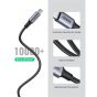 كابل USB-C مضفر يوجرين، 100 وات، 1 م، اسود - 70427