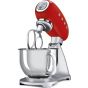 Smeg Stand Mixer With Attachments, 4.8 liters, 800 watts, Red - ‎SMF02RDEU