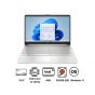 HP 15s-fq5047ne 6L8K7EA Laptop, Intel Core i3-1215U, 256GB SSD, 4GB RAM, 15.6 Inch FHD Display, Intel UHD Graphics, Windows 11- Natural Silver