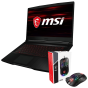 MSI GF63 Thin 10SCSR Gaming Laptop, Intel Core I5-10500H, 15.6 Inch 1TB +256GB SSD, 16GB RAM, NVIDIA GeForce GTX 1650 Ti, 4GB GDDR6, FreeDOS- Black, With MSI USB Gaming Mouse, Black- S12-0401820-V33