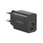 ِشاحن موماكس وان بلج، 20 وات، 2 منفذ USB، اسود - UM36EUD