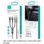 USAMS US-SJ556 3IN1 3.5mm+Type-C+Lightning to 3.5mm Audio Cable 1.2M