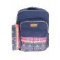 Gharibo Bags School Backpack With Pencil Case For Kids, Stars Pattern - Navy
