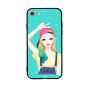 Cute Girl With Cap Saying Yo Printed Back Cover for Apple iPhone 8