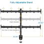 Huanuo Quad Arm Holder for 13 to 27 Inch Monitors, Black - HNQF2