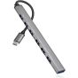 Aluminium USB-C Hub, 7 Ports - Silver