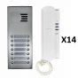 Auta Outdoor Intercom, 14 Lines, Silver and White - 749714