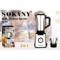 Sokany 2 In 1 Multi-Purpose Blender with Grinder, 1.5 Liters, 1000 Watts, Silver and Black - SK-189