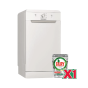  Indesit Dishwasher, 10 Persons, 5 Programs, White- DSFE 1B10, With Fairy Dishwashing Powder Free Gift
